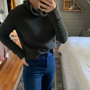 Cowl neck sweater with zipper detail